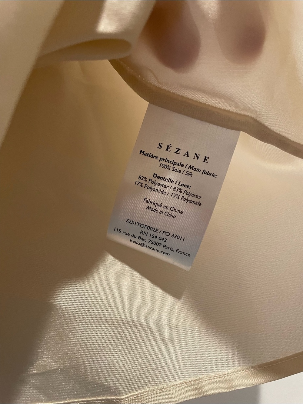 Sezane Jordia Top Cream - Size 4 - Picture 7 of 10